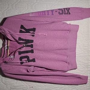 PINK Half Zip Hoodie Purple Size Small